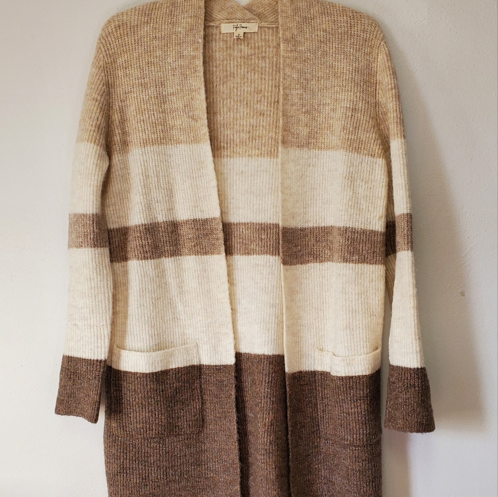 Peyton Primrose/Tan Striped Cardigan - Picture 1 of 6
